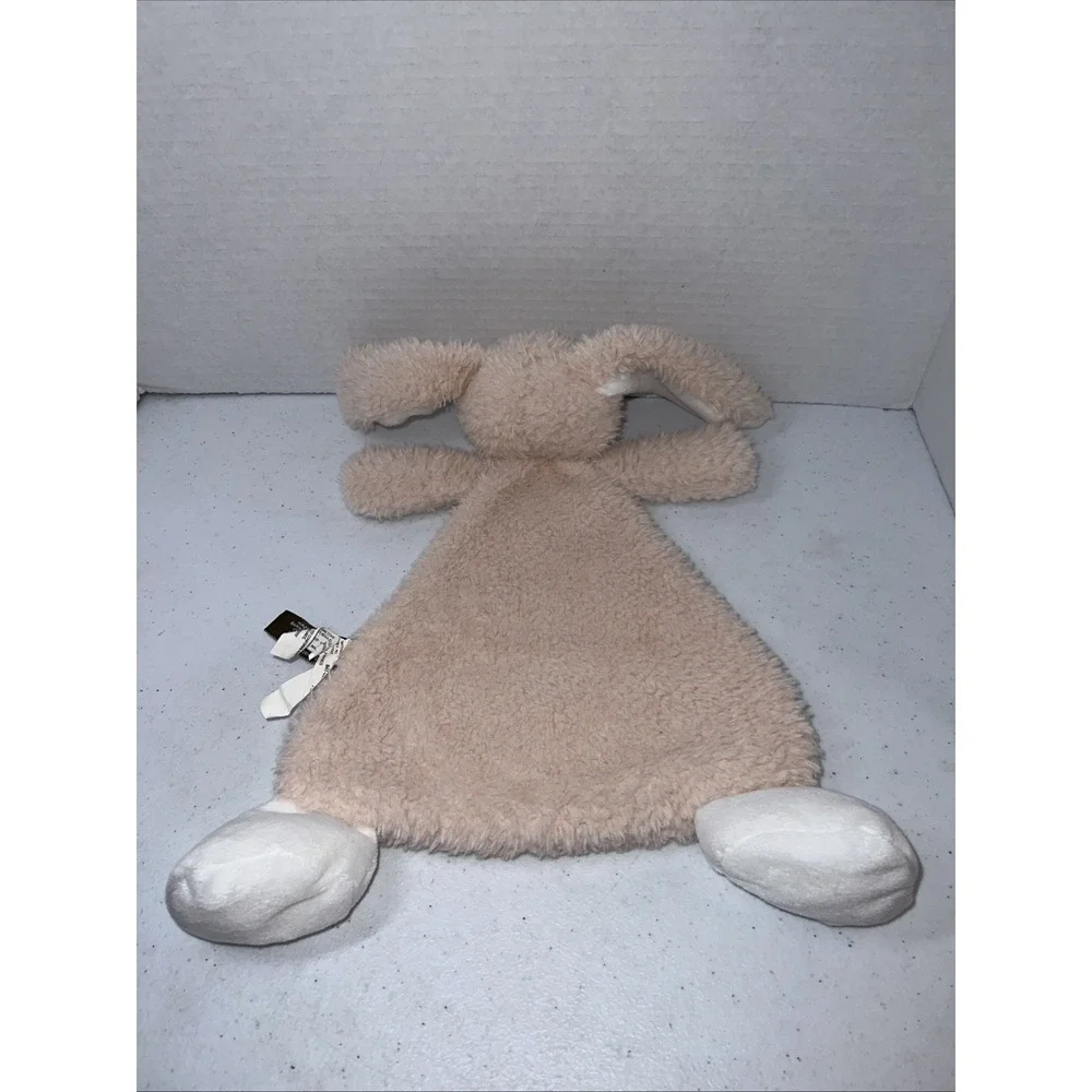 Demdaco Pink Peach Colored Bunny Rabbit Lovey Security Blanket Plush Nat & Jules